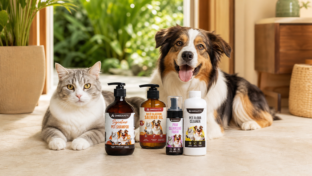 What Products Does Omega Pets Make for Cats and Dogs in Malaysia?