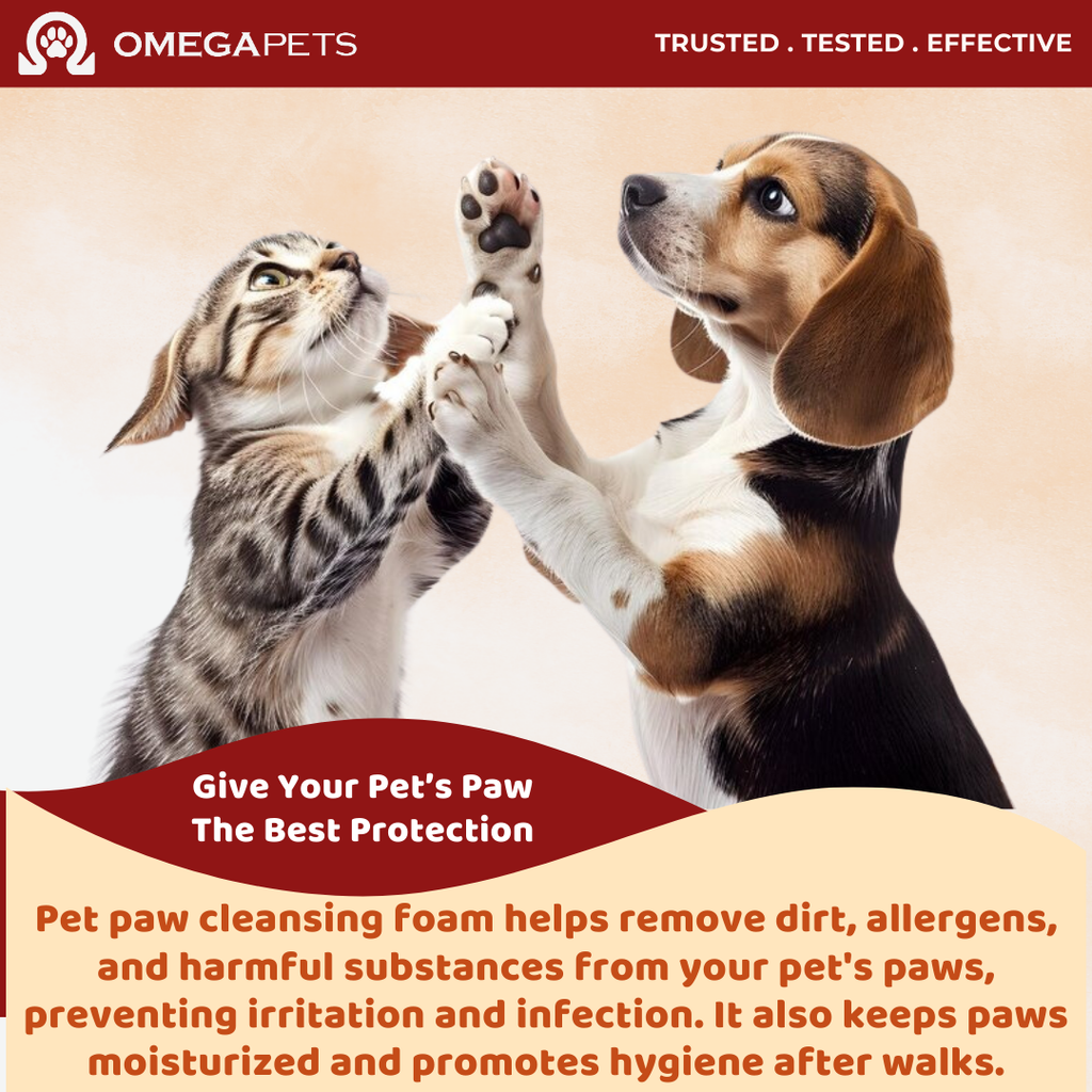 Omega Pets™ Paw Cleansing Foam (170ml) - Rinse Free, Cat Paw Cleanser, Dog Paw Cleanser – product image 2