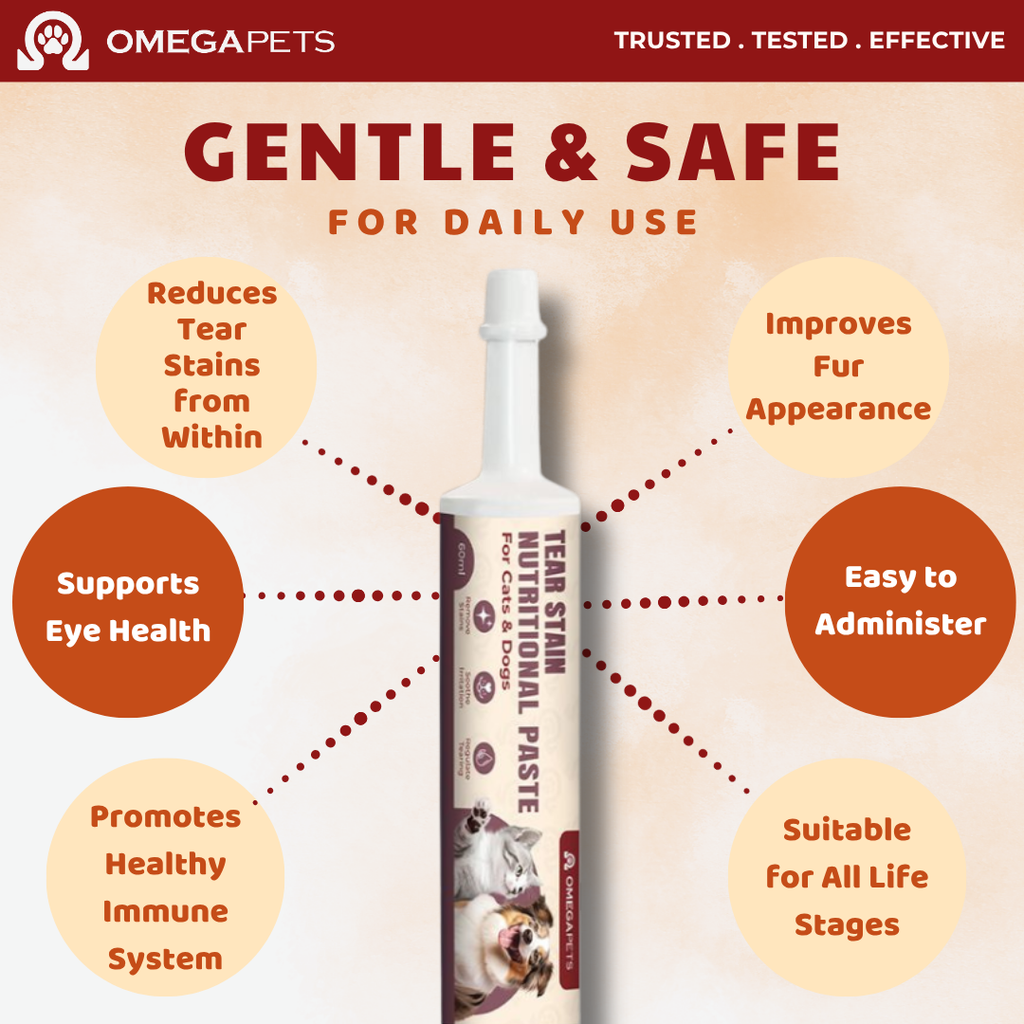 Omega Pets™ Tear Stain Nutritional Paste for Cats & Dogs (60g) – product image 6