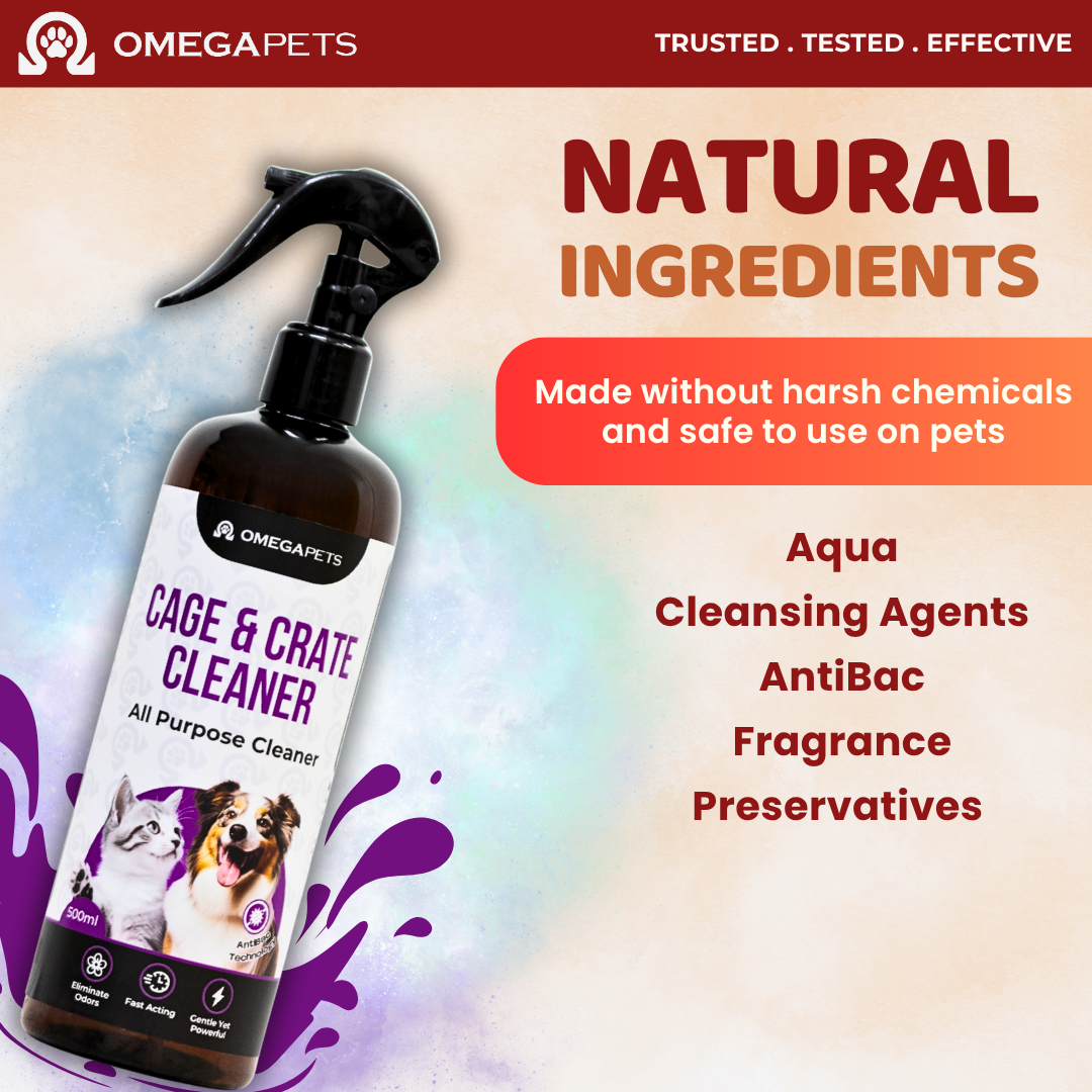 Omega Pets™ Cage & Crate Cleaner (500ml) - Clean Litter Box, Cage, Crate, Pembersih Sangkar Kucing – product image 3