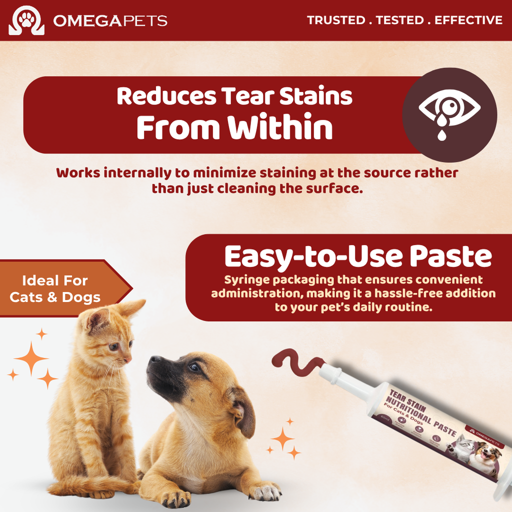 Omega Pets™ Tear Stain Nutritional Paste for Cats & Dogs (60g) – product image 7