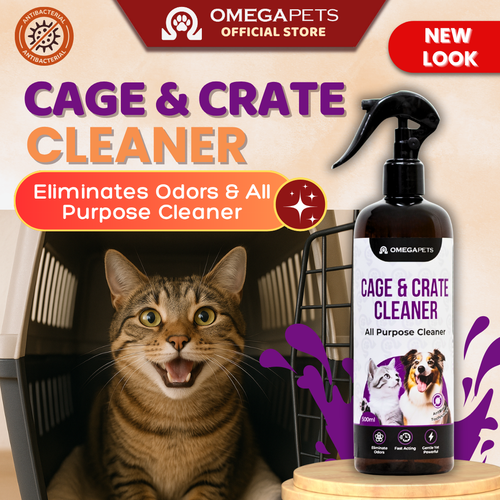 Omega Pets™ Cage & Crate Cleaner (500ml) - Clean Litter Box, Cage, Crate, Pembersih Sangkar Kucing – product image