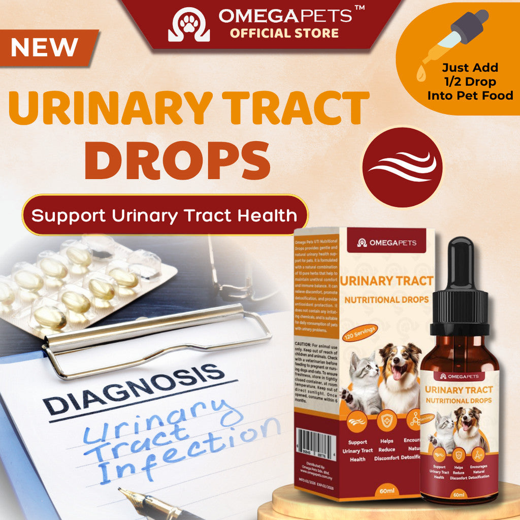 Omega Pets™ Urinary Tract Nutritional Drops for Cats & Dogs (60ml) – product image