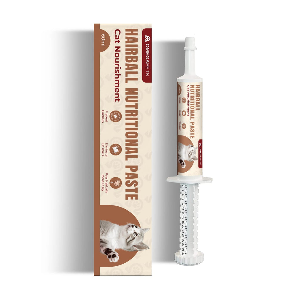 Ubat Gigi Berkhasiat Omega Pets™ Hairball untuk Kucing (60ml)