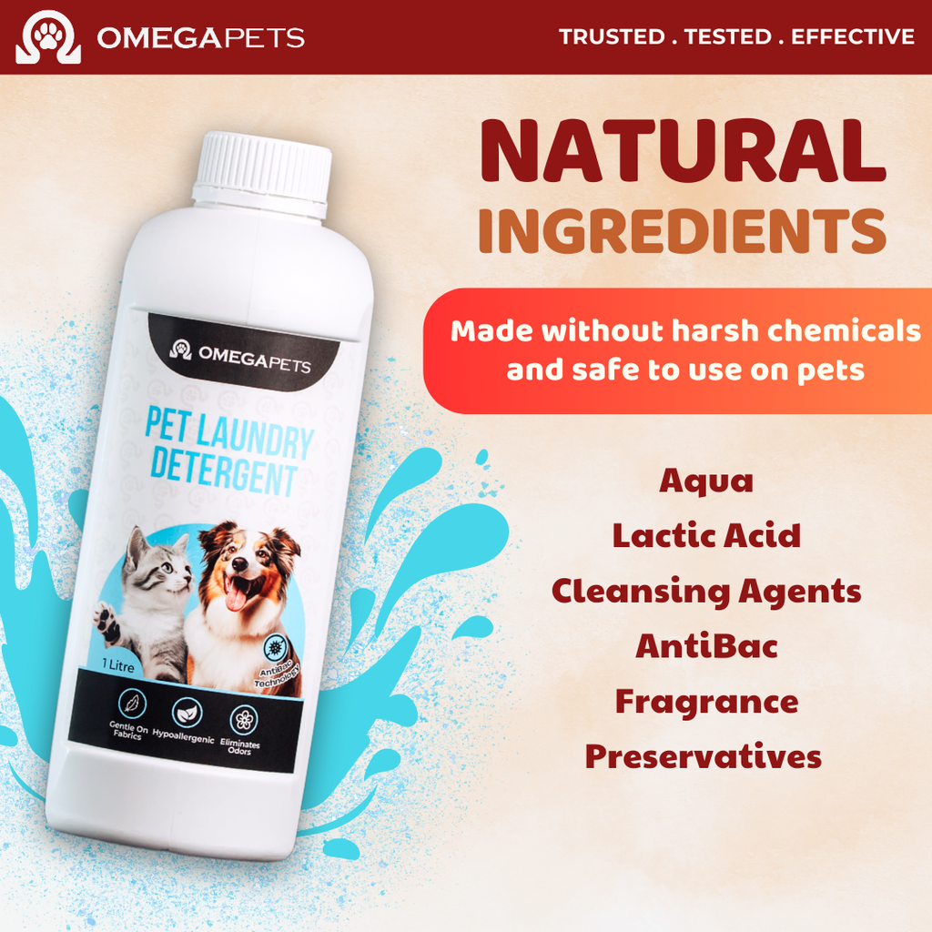 Omega Pets™ Hypoallergenic Laundry Detergent For Pet Clothes (1L) – product image 3