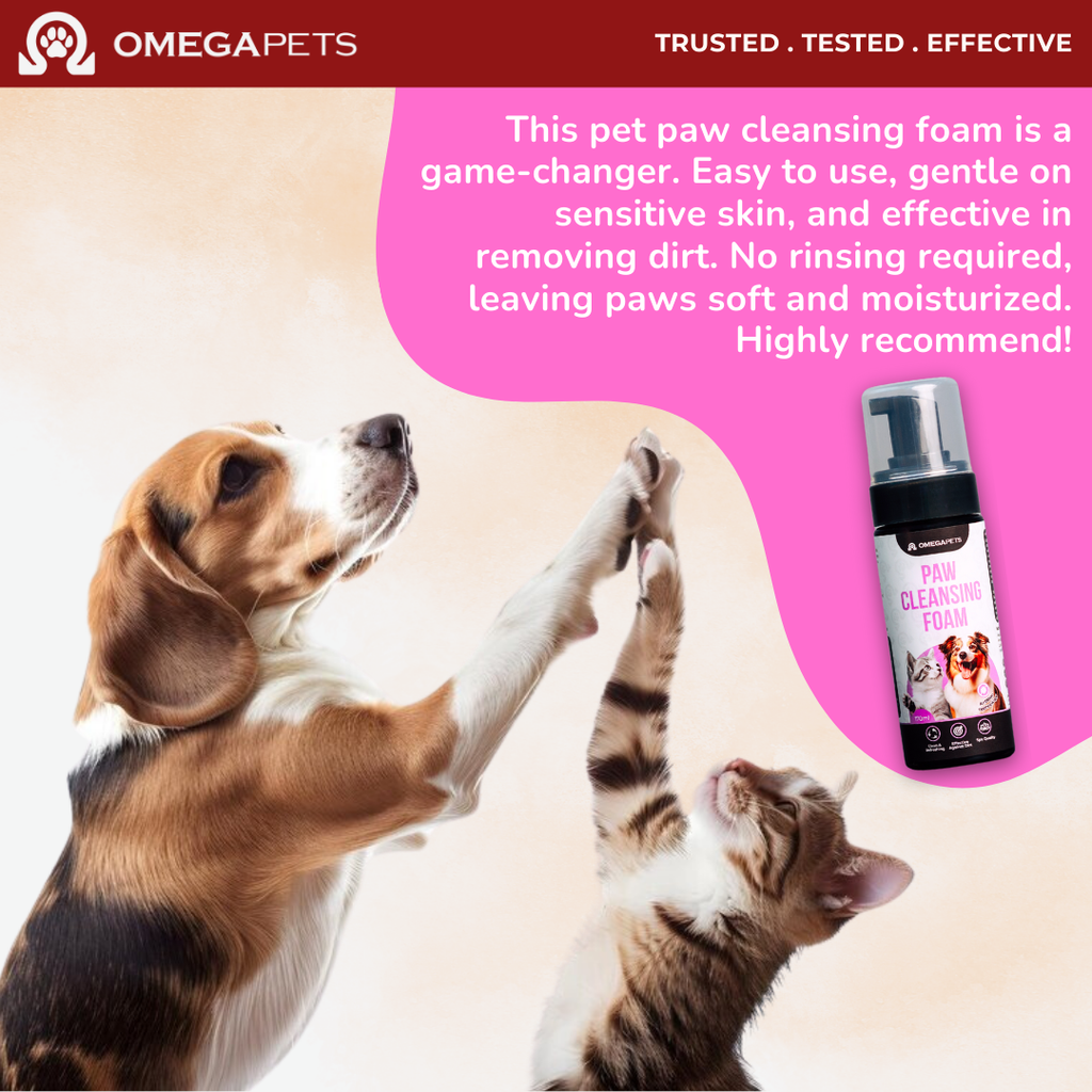 Omega Pets™ Paw Cleansing Foam (170ml) - Rinse Free, Cat Paw Cleanser, Dog Paw Cleanser – product image 6