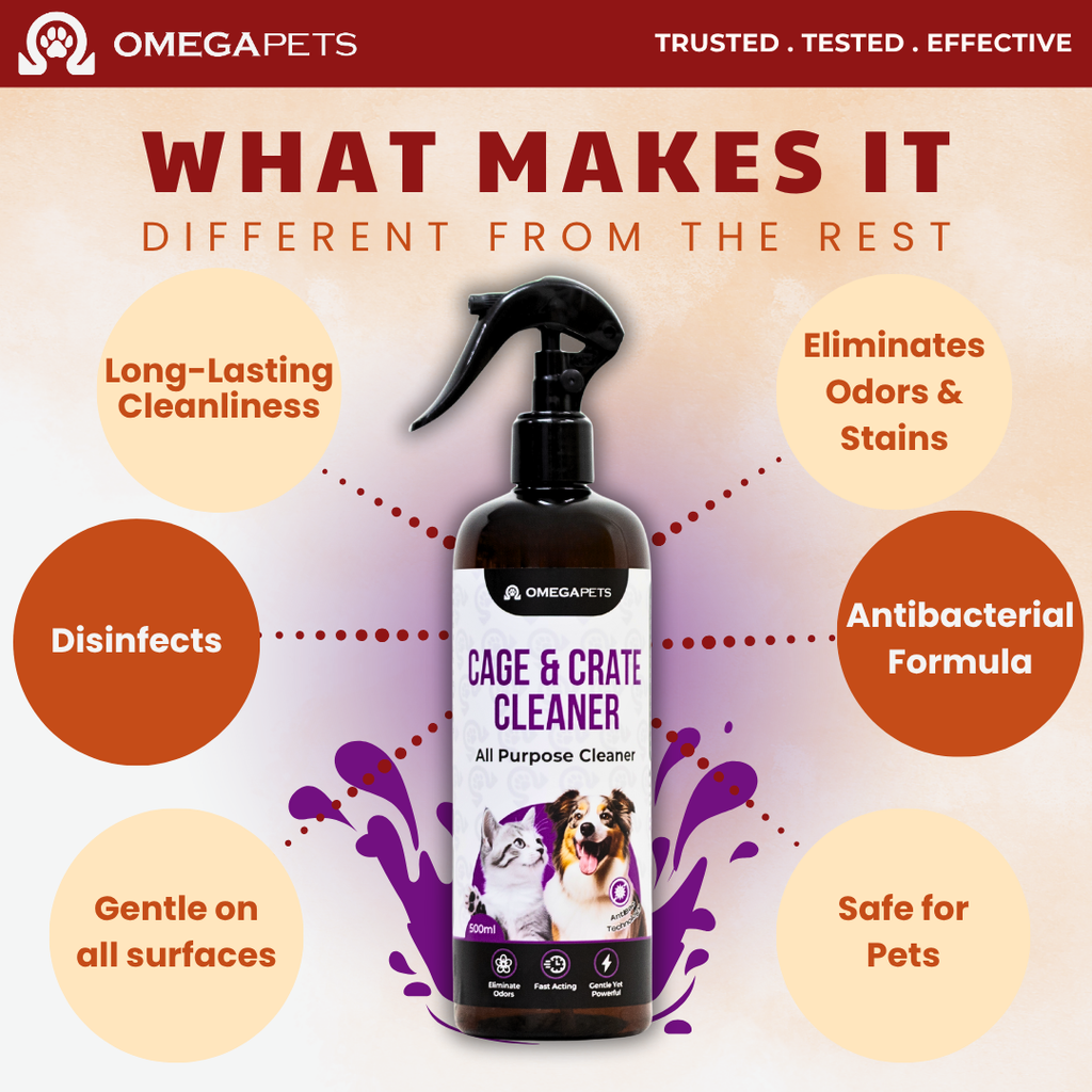 Omega Pets™ Cage & Crate Cleaner (500ml) - Clean Litter Box, Cage, Crate, Pembersih Sangkar Kucing – product image 5