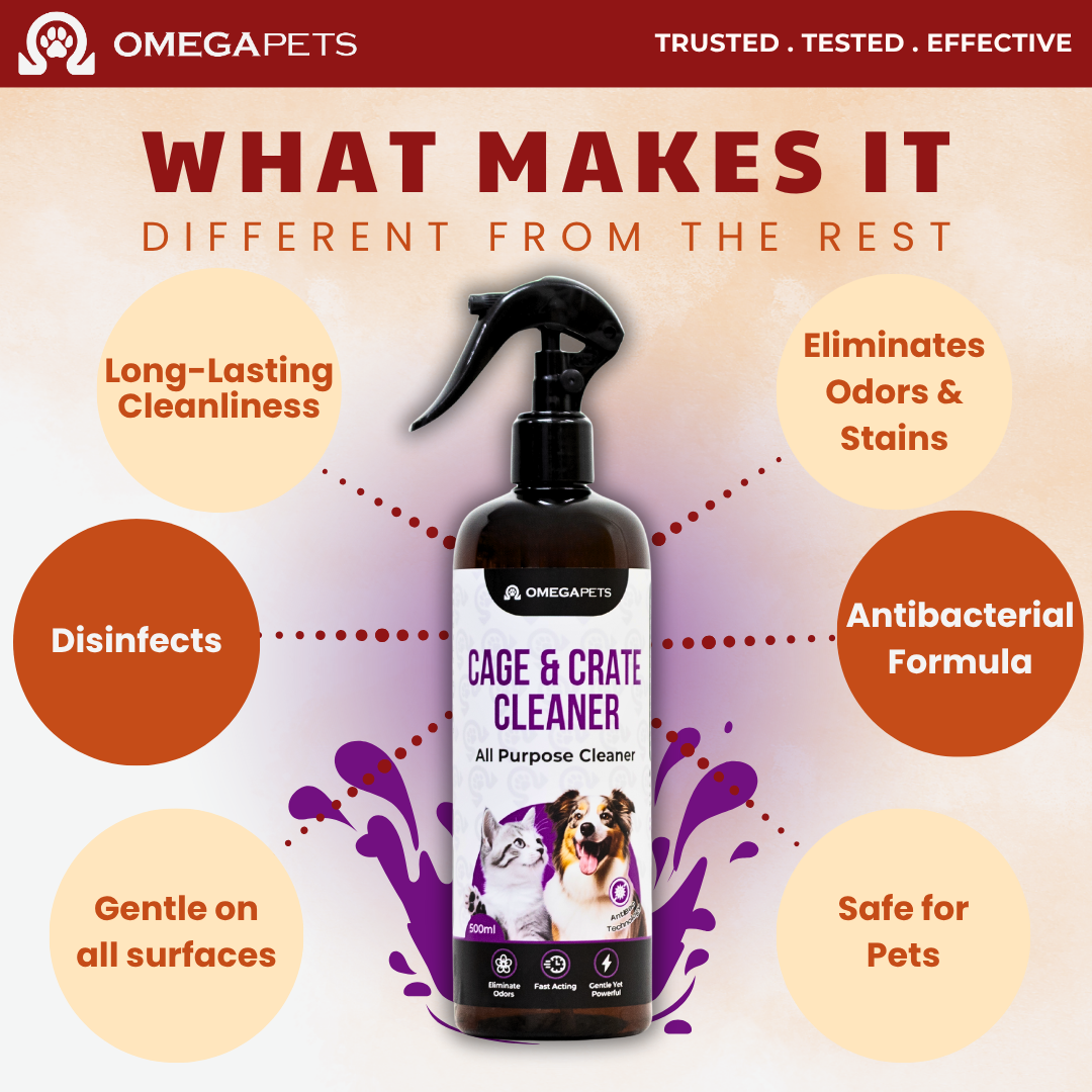 Omega Pets™ Cage & Crate Cleaner (500ml) - Clean Litter Box, Cage, Crate, Pembersih Sangkar Kucing – product image 5
