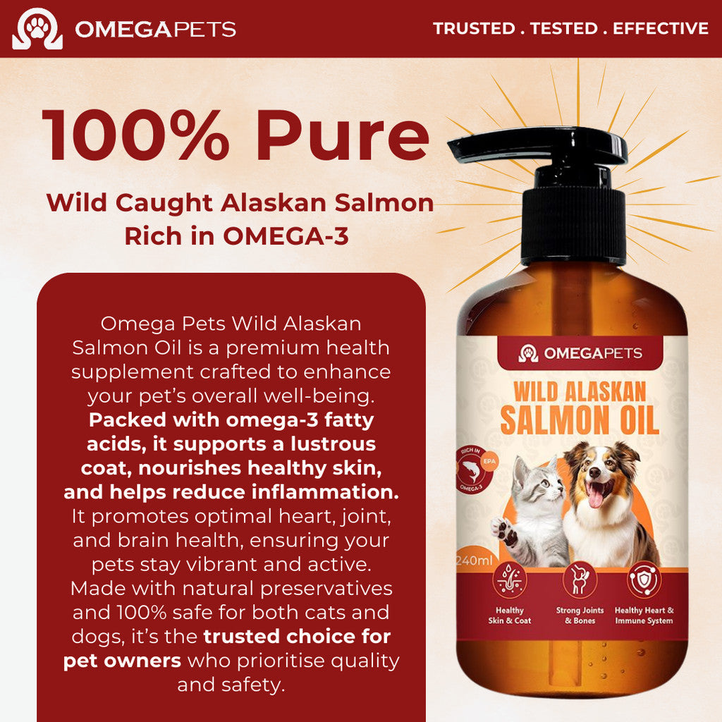 Omega Pets™ Wild Alaskan Salmon Oil (100ml/240ml) - Salmon Oil For Cat And Dog, Vitamin For Cat – product image 3