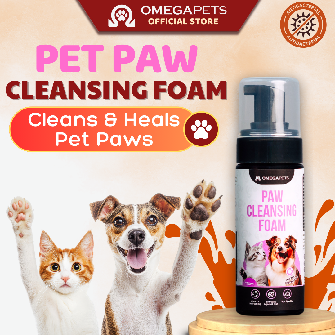 Omega Pets™ Paw Cleansing Foam (170ml) - Rinse Free, Cat Paw Cleanser, Dog Paw Cleanser – product image