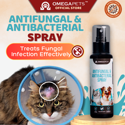 Omega Pets™ Antifungal & Antibacterial Spray (100ml) - Fungal Treatment, Pet Antibacterial Spray – product image