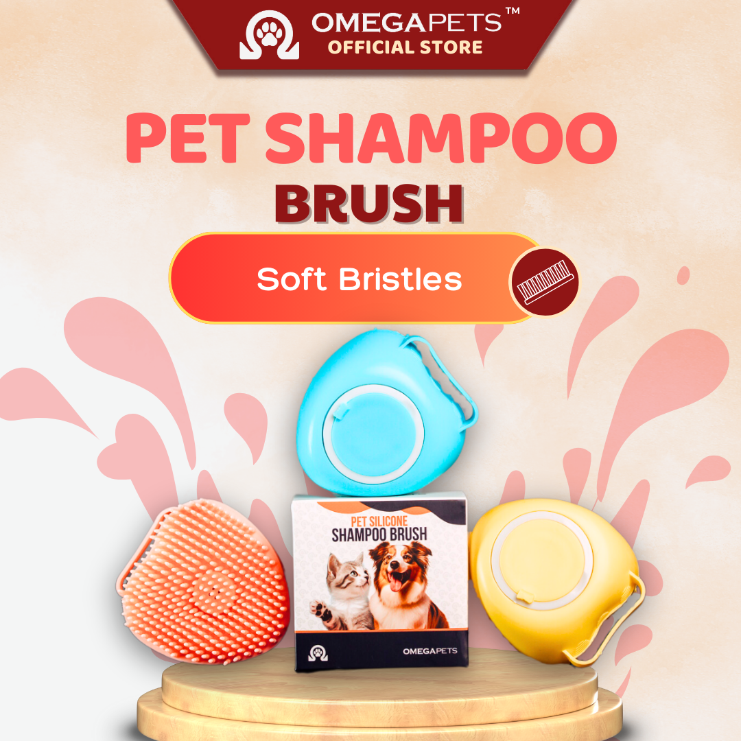 Omega Pets™ Shampoo Brush - Pet Shampoo Dispenser, Berus Syampu Kucing – product image