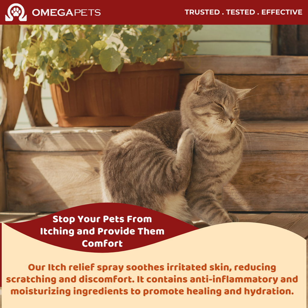 Omega Pets™ Itch Relief Spray (100ml) - Flea & Tick Spray, Spot Relief, Semburan Gatal Kucing – product image 2
