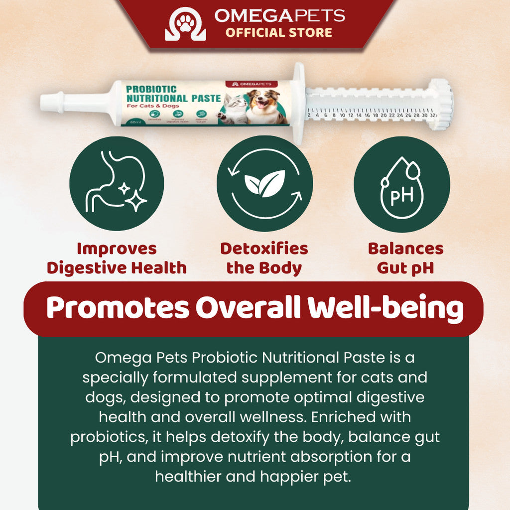 Omega Pets™ Probiotic Nutritional Paste (60ml) - Probiotic For Cat, Probiotic For Dog – product image 2