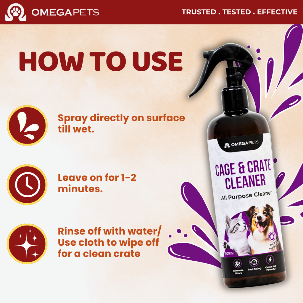 Omega Pets™ Cage & Crate Cleaner (500ml) - Clean Litter Box, Cage, Crate, Pembersih Sangkar Kucing – product image 4