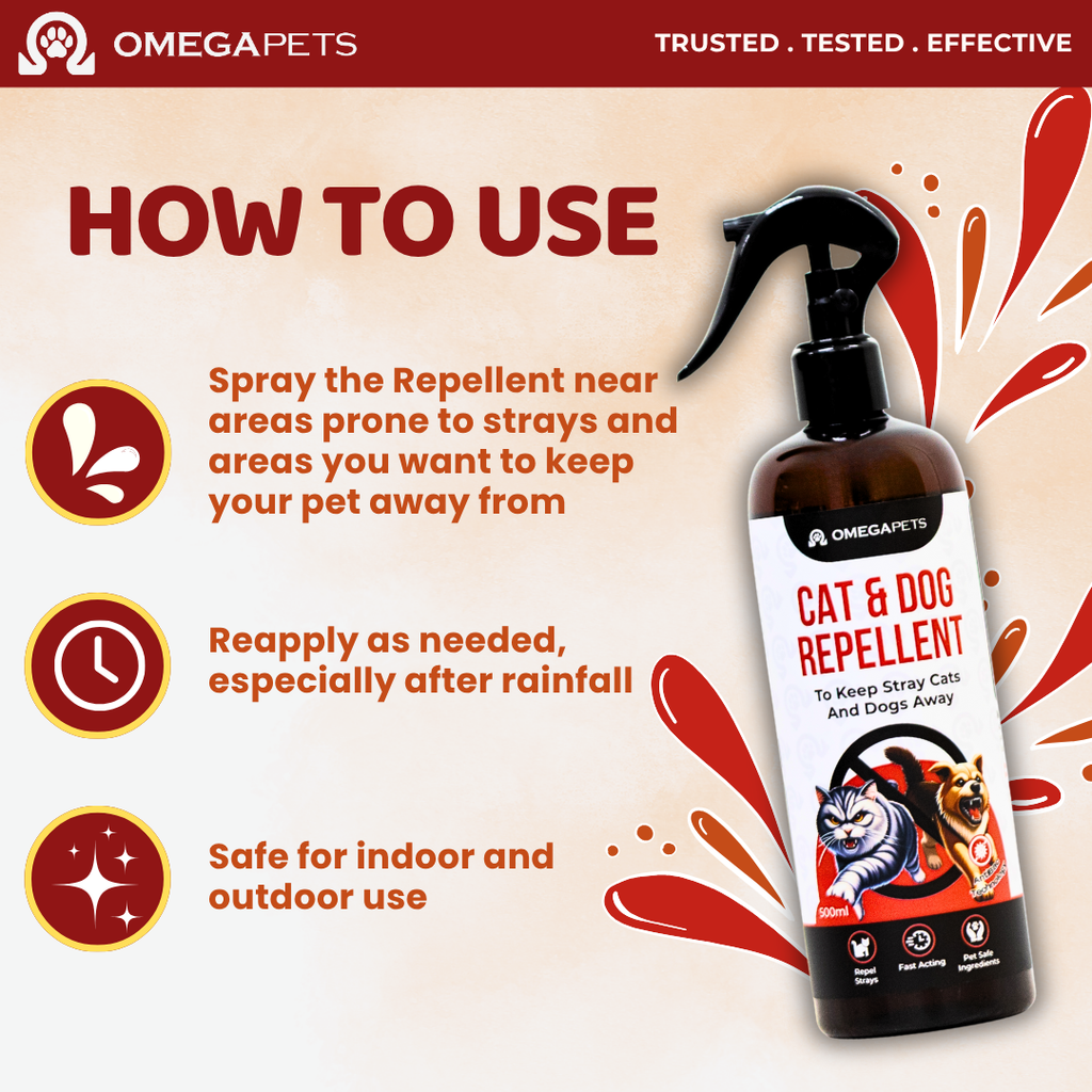 Omega Pets™ Cat & Dog Repellent (500ml) - Keep Stray Cats and Dogs Away – product image 4
