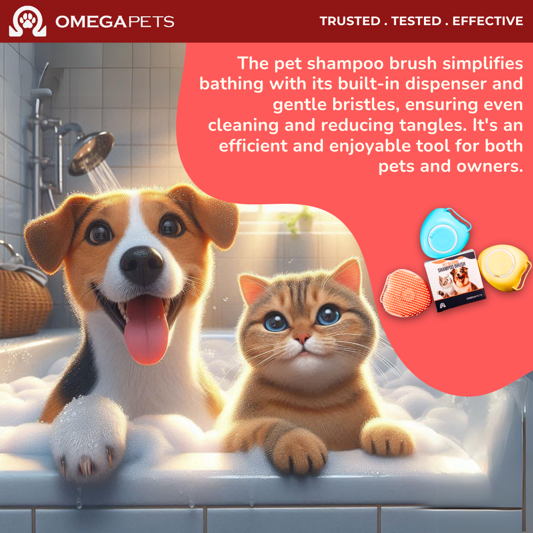 Omega Pets™ Shampoo Brush - Pet Shampoo Dispenser, Berus Syampu Kucing – product image 5