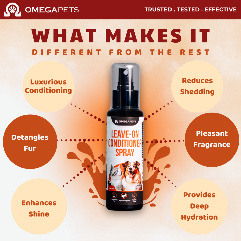 Omega Pets™ Leave On Conditioner Spray to Soften & Detangle Fur (100ml) – product image 5